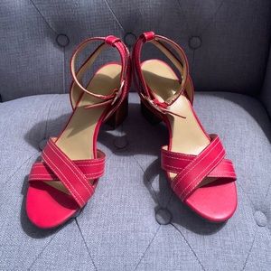 Talbots Red Open Toe Heels